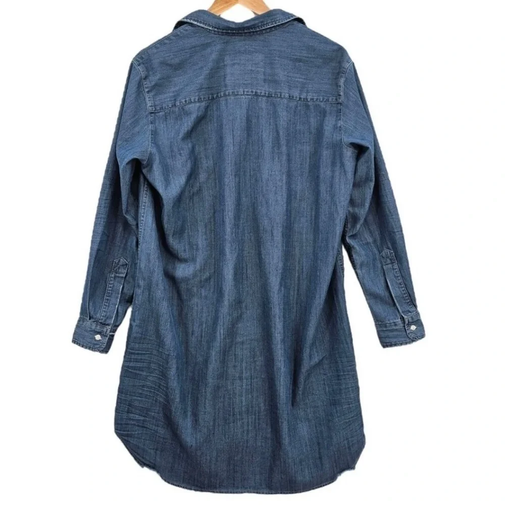 Frank & Eileen Womens S Mary Classic Long Sleeve Denim Shirtdress - Picture 7 of 8